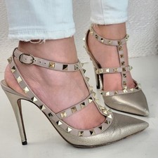 Valentino Garavani Rockstud Heels Bronze Leather Pumps EU 37.5 UK 4.5 Women’s