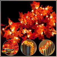 Lichterkette 20 AhornbläTter 3M FüR Herbstdeko Halloween Party Tischdeko
