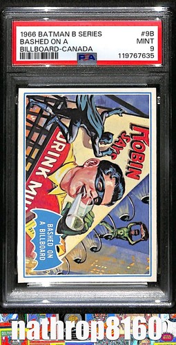 1966 OPC Batman Blue Bat #9B Bashed on a Billboard