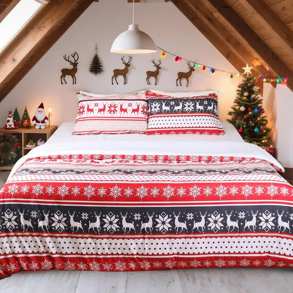 Hitime Christmas Duvet Cover Printed, Soft Breathable Microfiber Bedding Set - Imagem 2 de 4