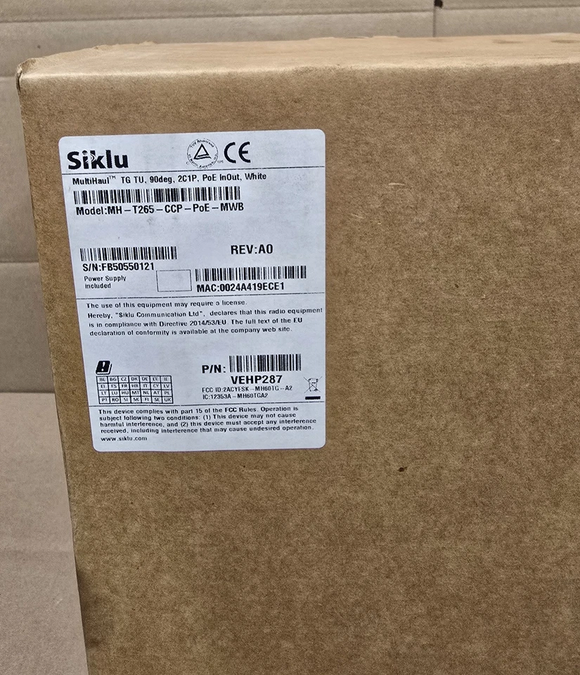 Nueva unidad terminal Siklu MultiHaul Terragraph - MH-T265-CCP-POE-MWB Foto 3 de 4