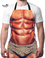 Funny Men Cooking Grilling Aprons Muscles Guy BBQ Funny Gag Gifts for Christmas,