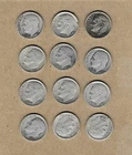 (12) 90% Silver Roosevelt Dimes  (C15)