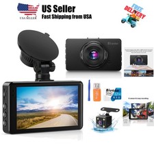 Dash Cam Front and Rear, Dash Camera for Cars with 32G Card Super Night Visio...