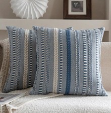 Cethom Boho Throw Pillow Covers 18x18 Inch Set of 2, Farmhouse Decorative Couch
