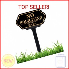 No Soliciting Sign for House with Stake - 50-mil Thick Aluminum - 5x10 Inch/37 I