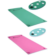 Soozier 12.5' x 5' Floating Mat with Drink Holders 3-Layer Lily Pad