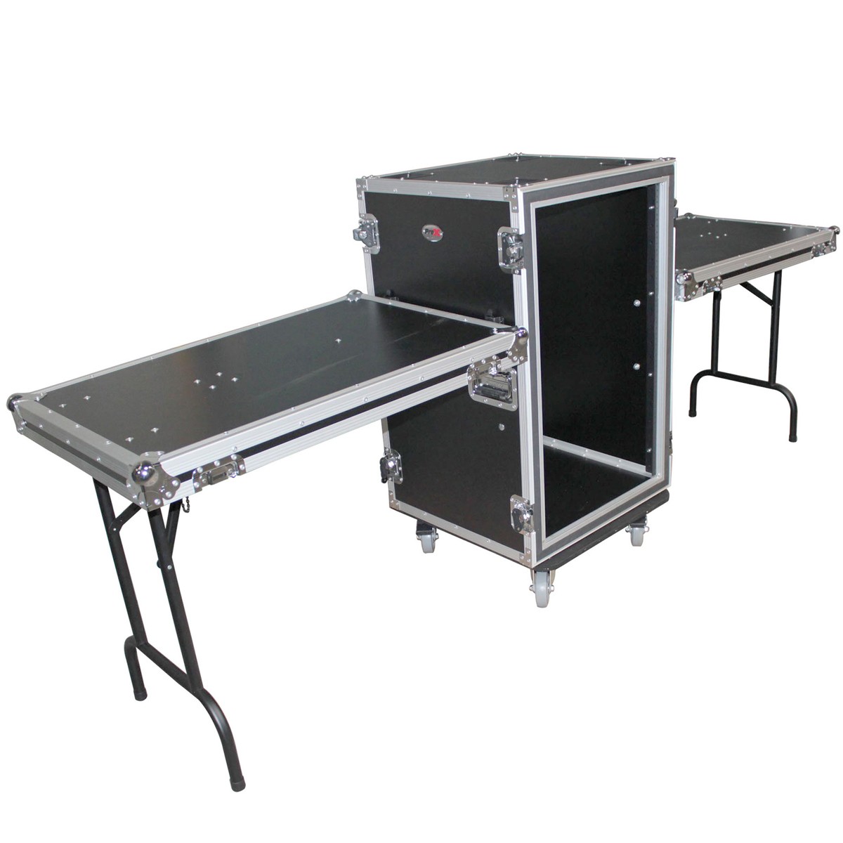 ProX T-14RSP24WDST 14U Vertical Shockproof AmpRack Case with Dual Side Tables - 121590₽