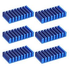 6 Pcs Heatsink 50x25x10mm Aluminum Heat Sink with Thermal Blue Sticker Blue