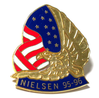 Nielsen 95 96 Lapel Pin American Flag and Eagle Design Vintage