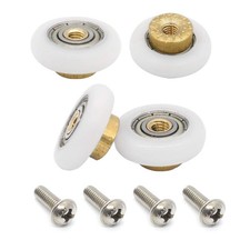 4PCS Shower Door Rollers Runners Wheels Replacement Part Bathroom 19mm, White