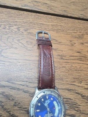 Vintage Nike Water Resistant Quartz Watch Unisex Brown Leather Band Vintage Nike Water Resist Quartz Watch Brown Croc Embossed  main image 2