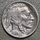 1919d Buffalo Nickel nice VF details very light obv Scratch, Toned