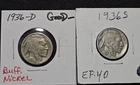1936 D- 1936 S Buffalo Nickels