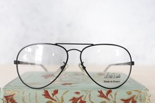 Vintage 1990s Aviator Luis Vitelli eyeglass frames NOS Black Tone Classic Pilot