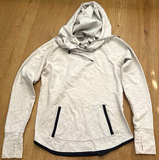 Athleta Solid Gray Pullover Hoodie Women s Size S Regular Long Sleeve Pockets