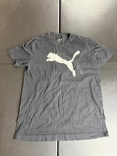 Puma Shirt Mens Medium Black Cat Logo Graphic T-Shirt Crewneck Sports Athletic