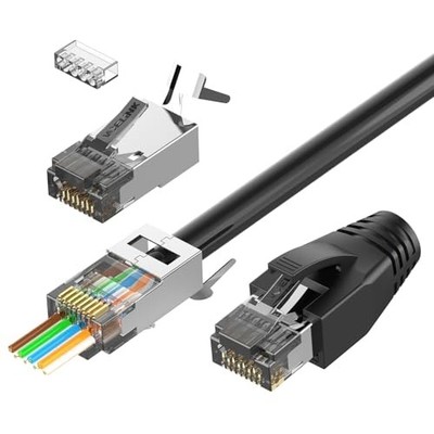 VCELINK 20 x RJ45 Stecker CAT7 Pass Through Netzwerkstecker Lan