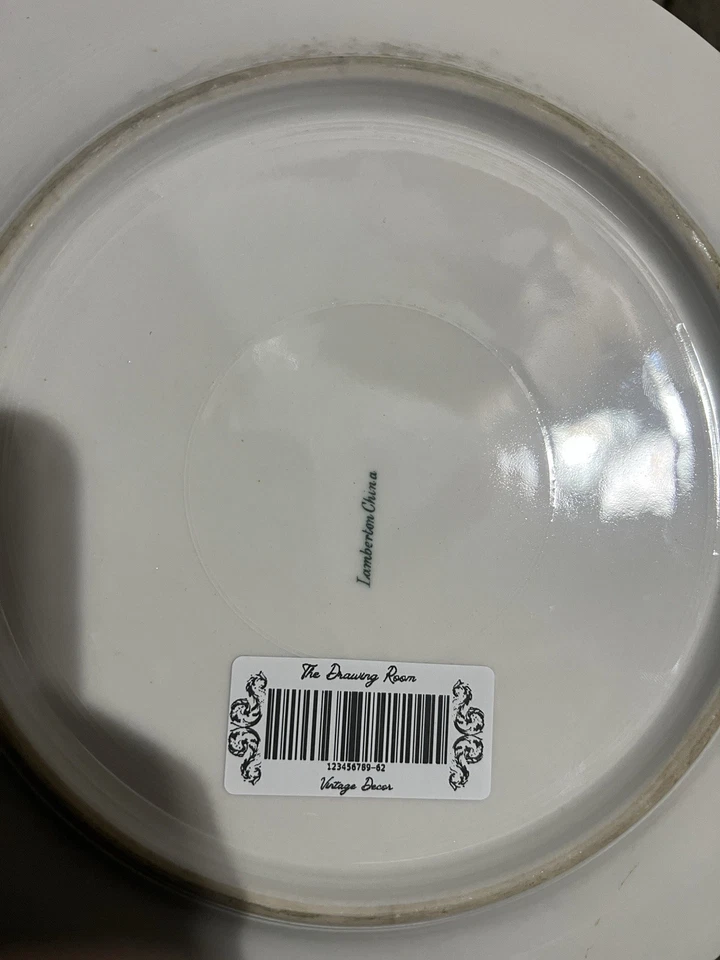 Антикварная фарфоровая обеденная тарелка 1920-е отель Oregon Lamberton Portland ORE 11 дюймов Prael - Изображение 2 из 2