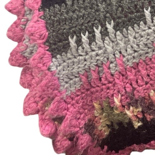 Handmade Vintage Crocheted Multicolor Stripe Blanket Acrylic Yarn Afghan Throw - Picture 3 of 3