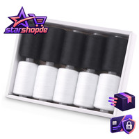 NäHgarn Polyester 10 StüCk 1000M Pro Spule Schwarz Weiß FüR NäHmaschine
