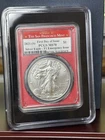 2021-S American Silver Eagle 999 T-1 MS70 FDI Emergency Production Red Core ASE