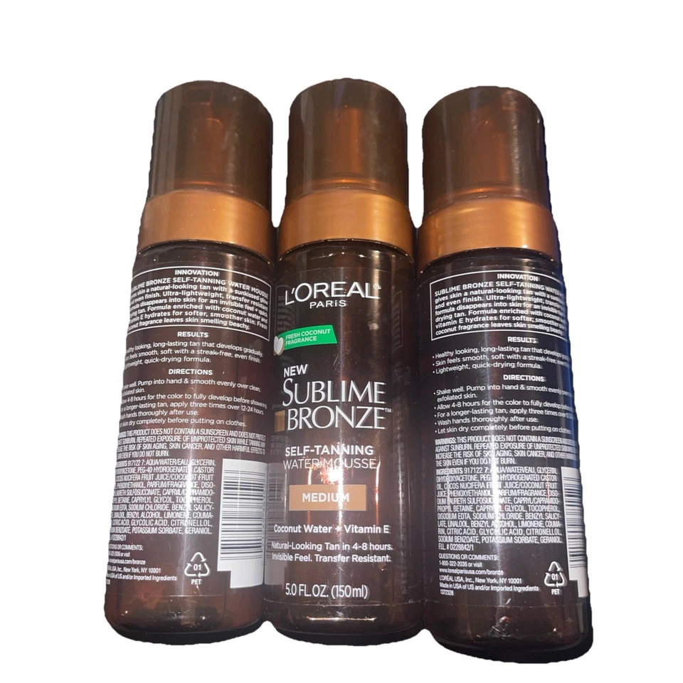 3 Loreal Paris Sublime Bronze Medium Self Tanning Water Mousse 5 Oz Lots Of Trio - Image 3 of 4