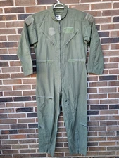 US Air Force Flyers Coveralls Mens 46R Sage Green Flight Suit CWU-27/P Military 