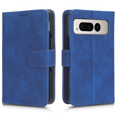 Solid Color Leather Flip Wallet Phone Case For Google Fold Cover 