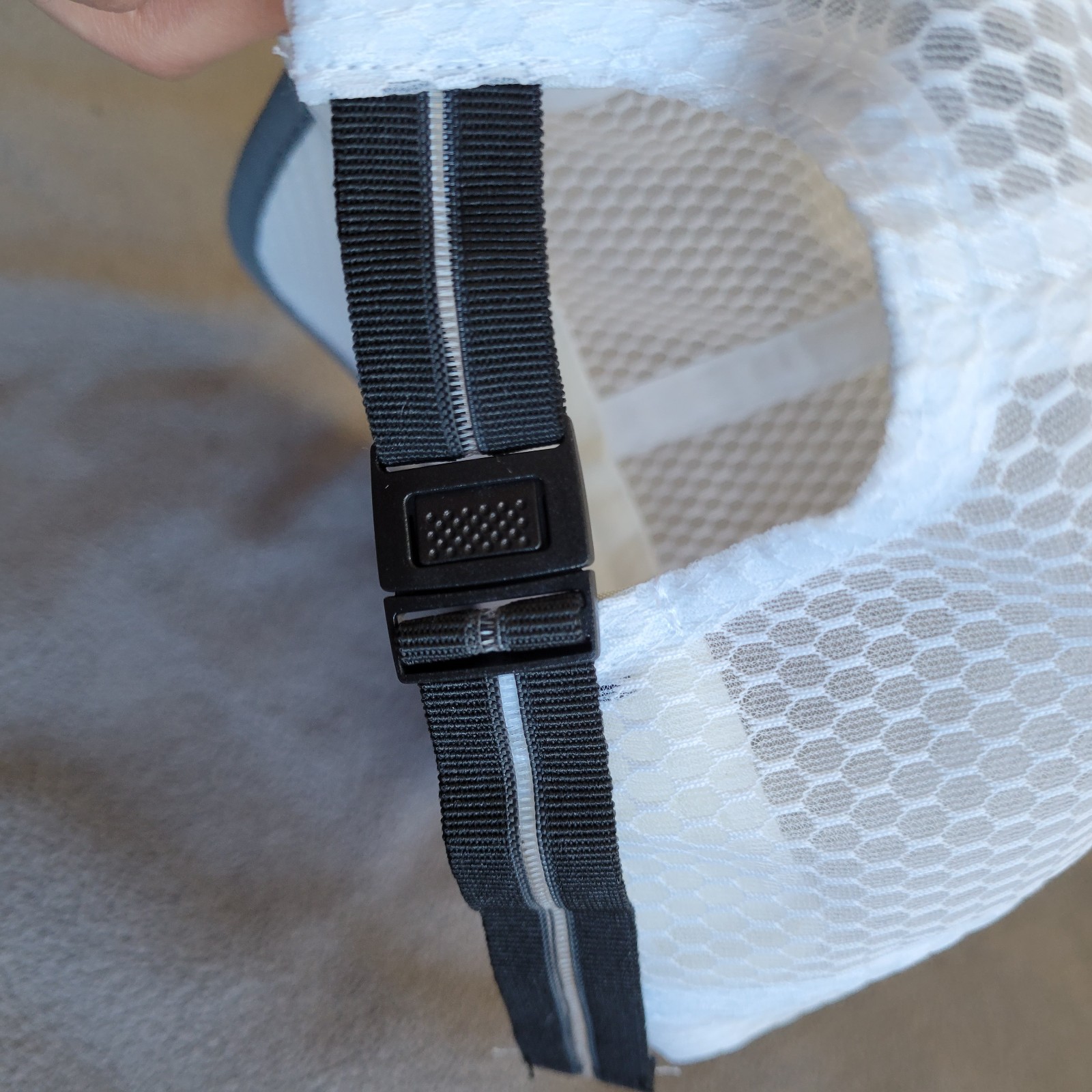 ELLEWIN Hat Cap White Mesh Adjustable Breathable … - image 9