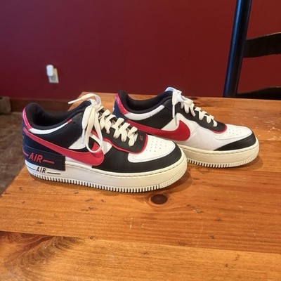 Nike Air Force 1 Low White Black Red Sneakers Unisex Basketball Casual