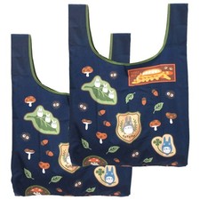 My Neighbor Totoro Eco Bag Set di 2 Pezzi, Navy, 63,5x40x20cm