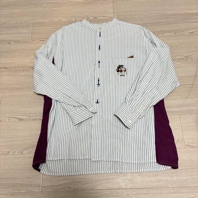 Graniph x Dragon Quest Torneko Striped Long Sleeve Shirt Embroidered Pocket S