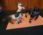 New Lot Of 5 Schleich Horses Retired 2005/2006 Frisian Mustang, Andalus Stallion — photo 1
