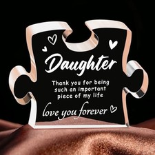 Daughter Gifts from Mom - Engraved Acrylic Block Puzzle, Best Daughter Gifts,