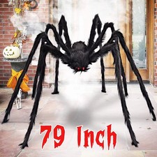 Halloween Outdoor Decorations Giant Spider: 6.5 FT Scary Large Spider 1 Pack