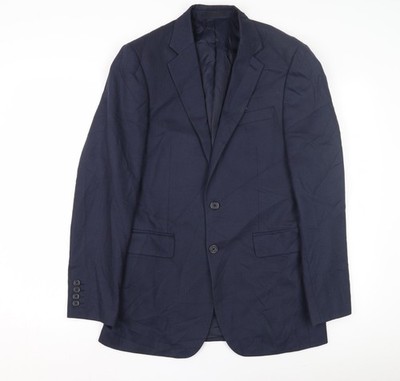 Blazer Herren 36 Brustumfang Regular Jaeger Blau Zweiknöpfe