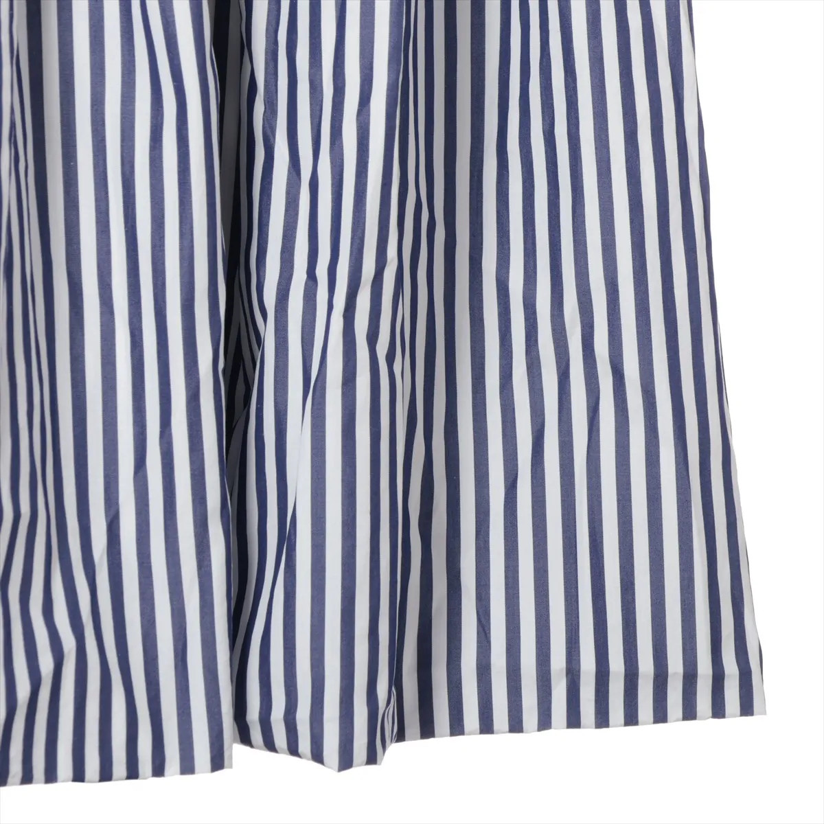 Chanel Coco Button Cotton Skirt 36 Ladies' Navy Blue  P60279V45710 stripes thumbnail 4