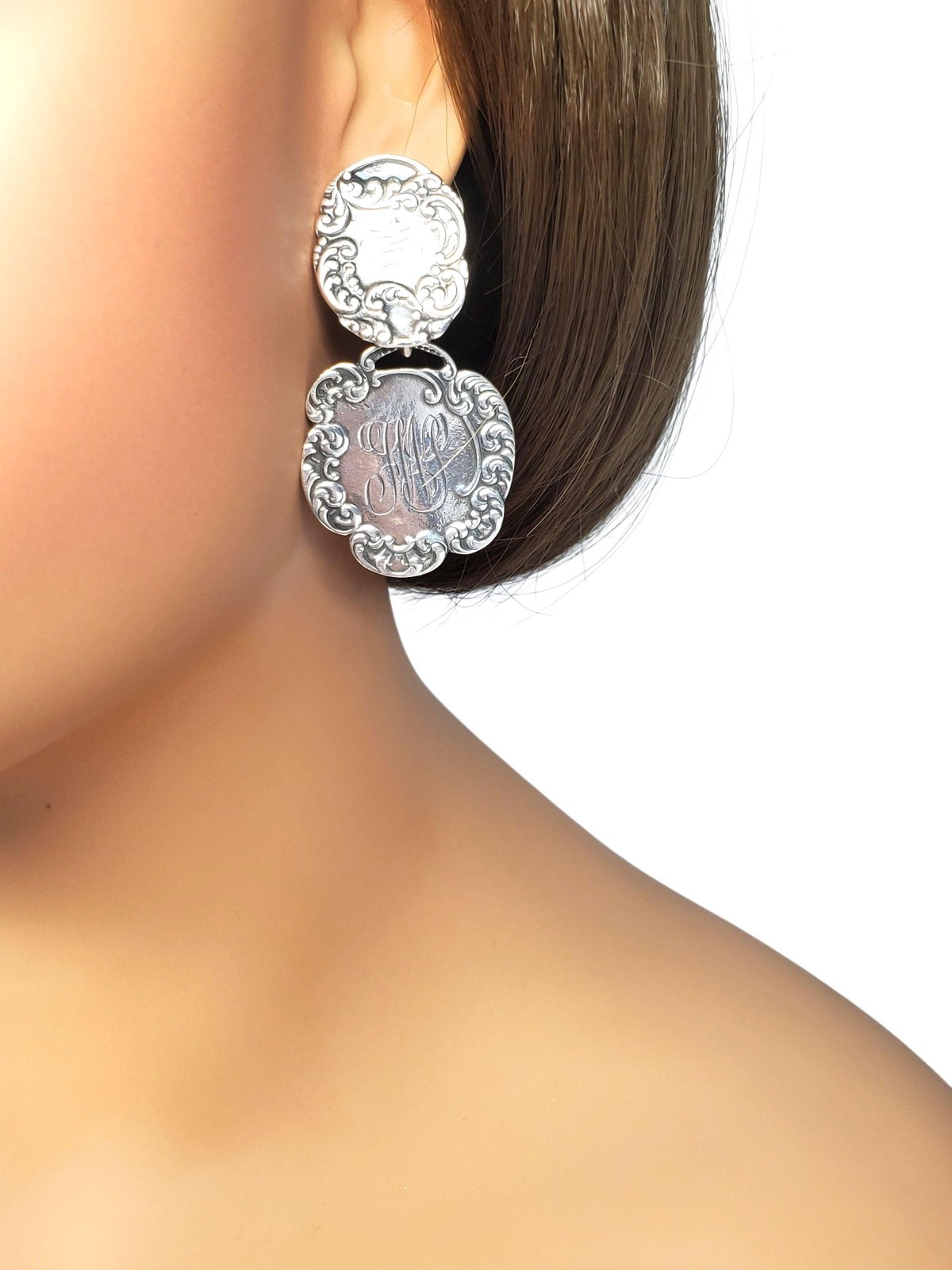 T. Foree Sterling Silver Scroll Dangle Earrings #… - image 7