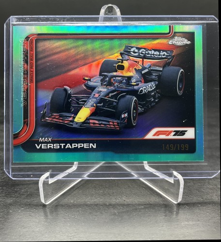 2025 Topps Chrome Formula 1 F1 Max Verstappen Aqua Refractor 149/199 #73