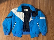 VTG 80S 90S ACTION ll DOWN BLUE BLACK WHITE COLORBLOCK SKI JACKET RETRO LARGE