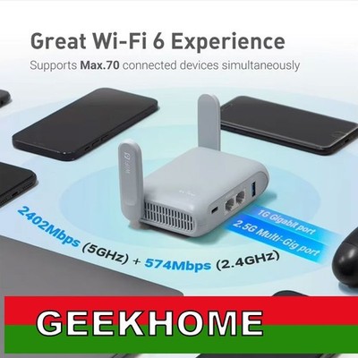 GL-MT3000 Beryl AX Wifi 6 Router Home Travel Router w/ 2.5G Port + Adapter gh34