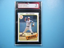 1980 BURGER KING TOPPS MLB BASEBALL CARD #6 PHIL NIEKRO KSA 9 MINT SHARP+ TOPPS