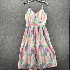 FRNCH Paris Dress Womens M/L Watercolor Abstract Artsy A-Line Midi Feminine