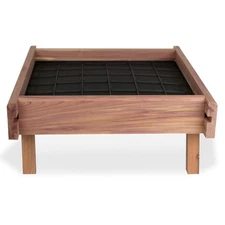 Wooden Ground Bird Feeder Tray Platform 12 Inch Square with Detachable Legs for