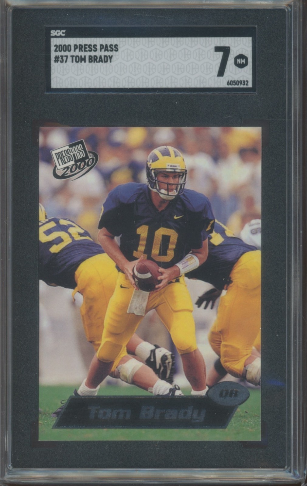 2000 Press Pass Football Tom Brady #37 Rookie RC SGC 7