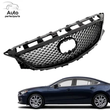 For 2014-2016 Mazda 6 Front Upper Bumper Grille Grill Black Mesh Honeycomb Style