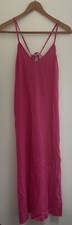 Old Navy Womens Solid Black/Pink Tie-Back 100% Rayon Maxi Slip Dress Var Szs