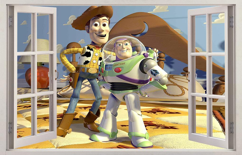 Toy Story Woody Buzz Lightyear 3D Window Decal Wall Sticker Decor Art Mural  FS