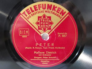 78rpm Marlene Dietrich Peter Jonny Telefunken Schellackplatte 1931 Ebay